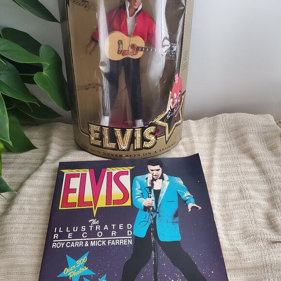 Vintage Elvis Presley Doll Jailhouse Rock & Book The Illustrated Record Set Of 2 - Picture 1 of 13